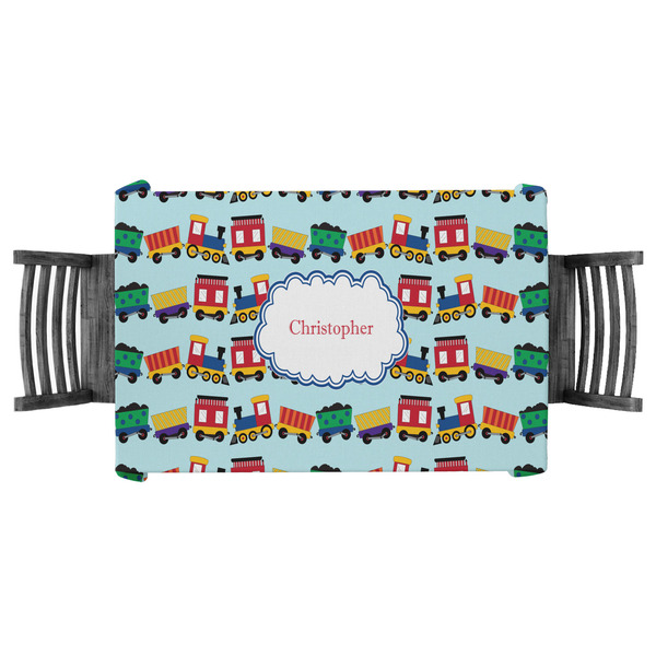 Custom Trains Tablecloth - 58"x58" (Personalized)