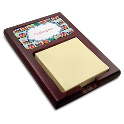 Trains Red Mahogany Sticky Note Holder (Personalized)