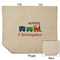 Trains Reusable Cotton Grocery Bag - Front & Back View