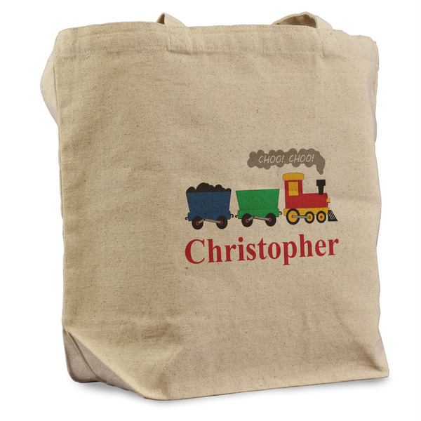 Custom Trains Reusable Cotton Grocery Bag (Personalized)