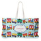 Trains Large Rope Tote Bag - Front View