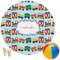 Trains Round Beach Towel (Personalized)