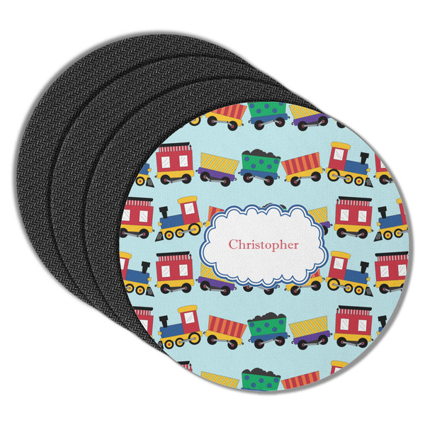 Trains Round Coaster Rubber Back - Main