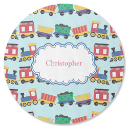 Trains Round Rubber Backed Coaster (Personalized)