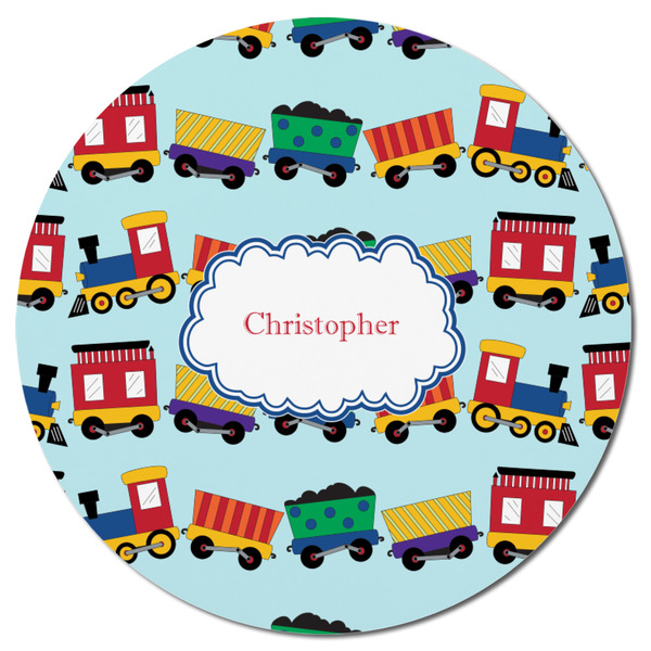 Trains Round Fridge Magnet - FRONT