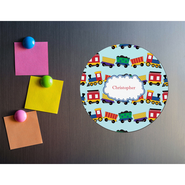 Trains Round Fridge Magnet - LIFESTYLE