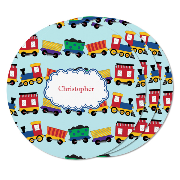 Trains Round Fridge Magnet - THREE