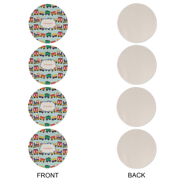Trains Round Linen Placemats - APPROVAL Set of 4 (single sided)