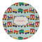Trains Round Linen Placemats - FRONT (Double Sided)