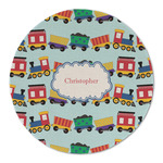 Trains Round Linen Placemat - Single Sided (Personalized)