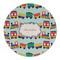 Trains Round Linen Placemats - FRONT (Single Sided)