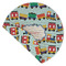 Trains Round Linen Placemats - Front (folded corner double sided)