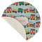 Trains Round Linen Placemats - Front (folded corner single sided)