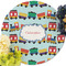 Trains Round Linen Placemats - Front (w flowers)