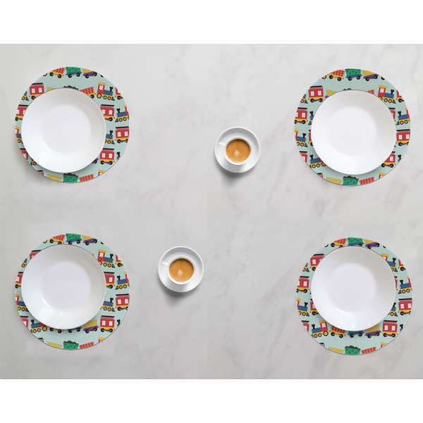 Trains Round Linen Placemats - LIFESTYLE (set of 4)
