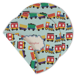 Trains Round Linen Placemat - Double Sided (Personalized)