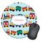 Trains Round Mouse Pad