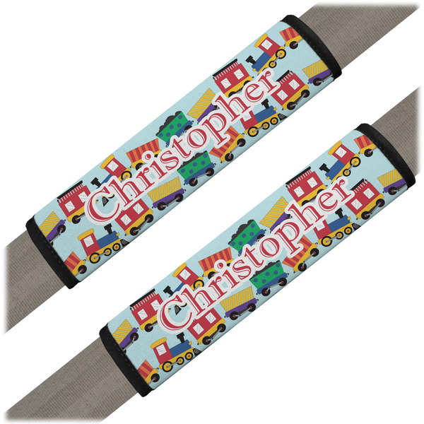 Custom Trains Seat Belt Covers (Set of 2) (Personalized)