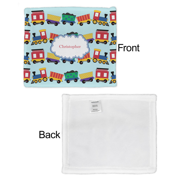 Trains Security Blanket - Front & White Back View
