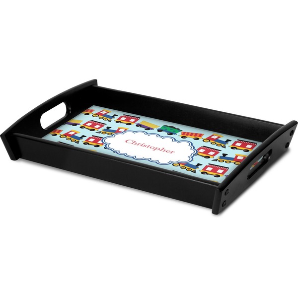 Trains Serving Tray Black - Corner