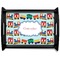 Trains Black Wooden Tray - Large (Personalized)