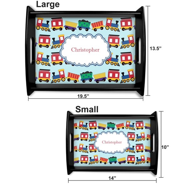 Trains Serving Tray Black Sizes