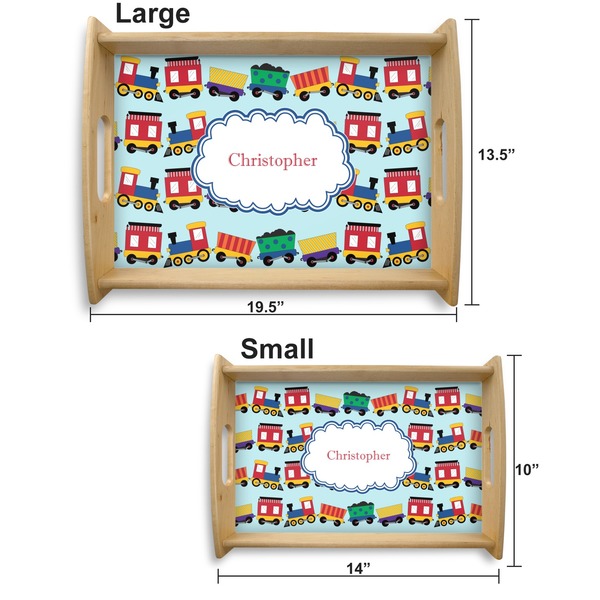 Trains Serving Tray Wood Sizes