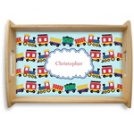 Trains Natural Wooden Tray - Small (Personalized)