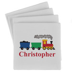 Trains Absorbent Stone Coasters - Set of 4 (Personalized)