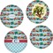 Trains Set of 4 Glass Lunch / Dinner Plate 10" (Personalized)