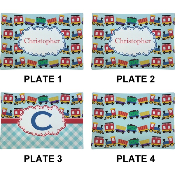 Trains Set of Rectangular Appetizer / Dessert Plates (Approval)