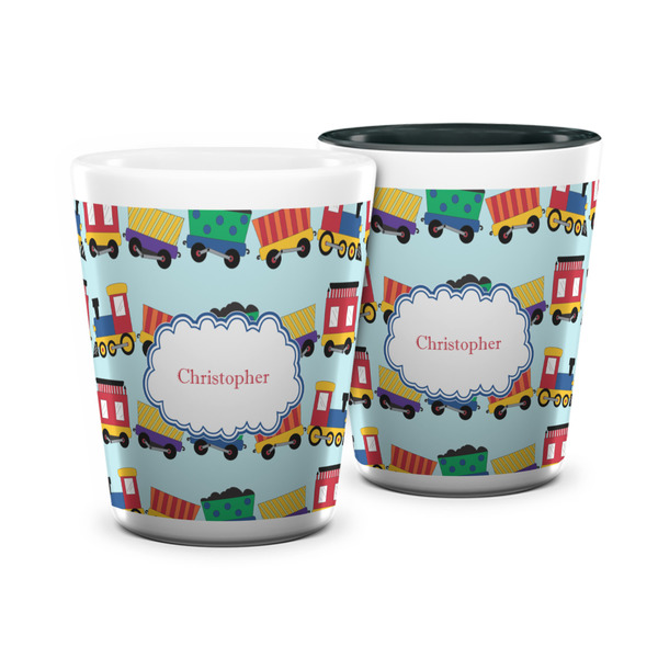 Custom Trains Ceramic Shot Glass - 1.5 oz (Personalized)