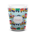 Trains Ceramic Shot Glass - 1.5 oz - White - Single (Personalized)