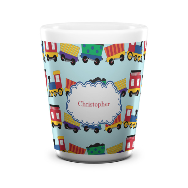 Trains Shot Glass - White - FRONT