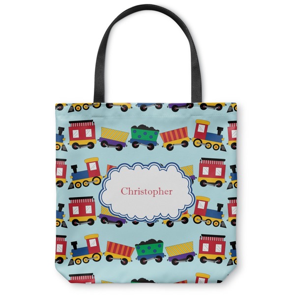 Custom Trains Canvas Tote Bag (Personalized)