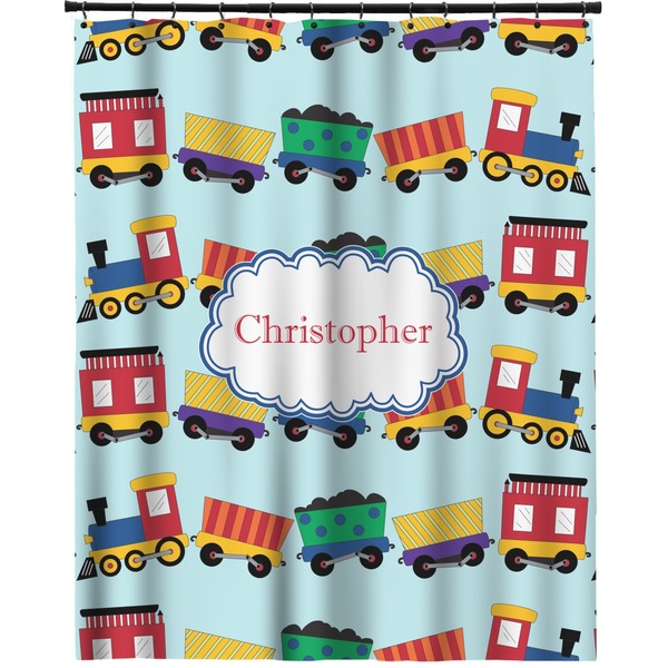 Custom Trains Extra Long Shower Curtain - 70"x84" (Personalized)