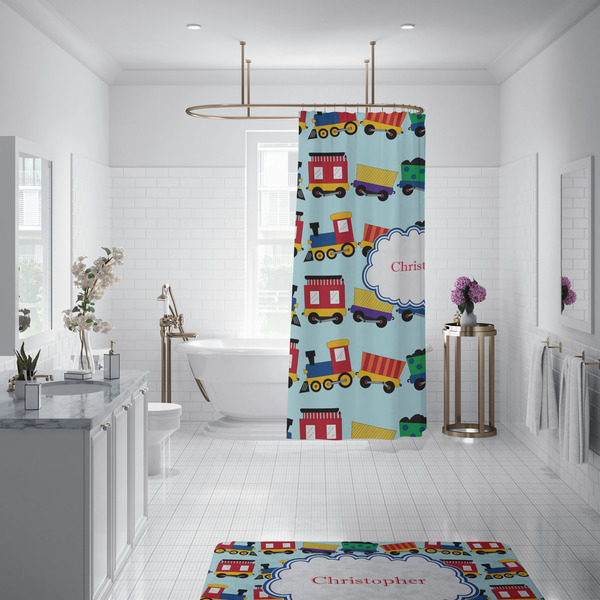 Trains Shower Curtain - Custom Size