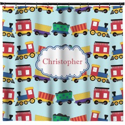 Trains Shower Curtain - 69"x70" w/ Name or Text