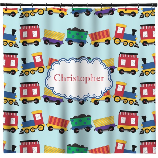 Custom Trains Shower Curtain - 71" x 74" (Personalized)