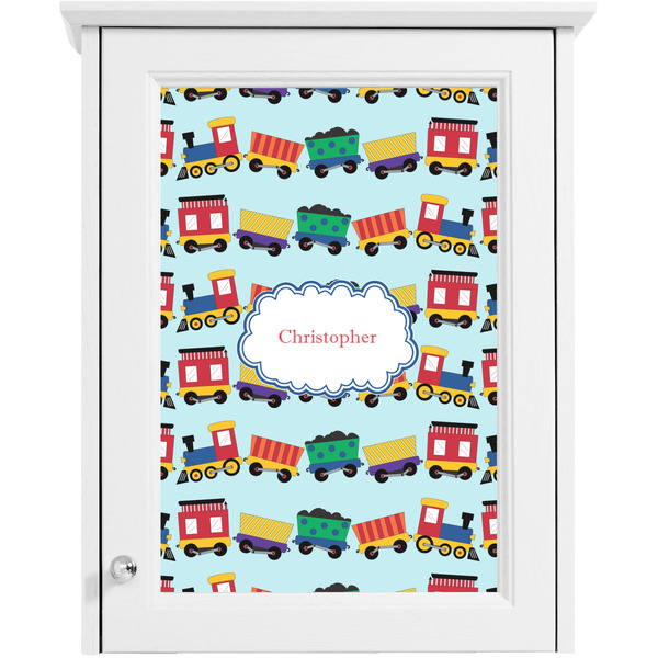 Trains Single White Cabinet Decal