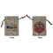 Trains Small Burlap Gift Bag - Front and Back