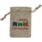 Trains Small Burlap Gift Bag - Front (Personalized)