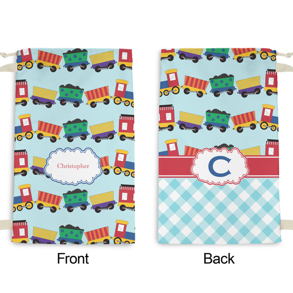 Trains Small Laundry Bag - Front & Back View