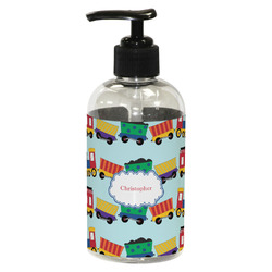 Trains Plastic Soap / Lotion Dispenser (8 oz - Small - Black) (Personalized)