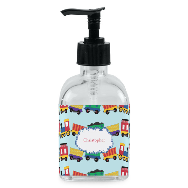 Custom Trains Glass Soap & Lotion Bottle - Single Bottle (Personalized)