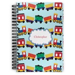 Trains Spiral Notebook - 7x10 w/ Name or Text
