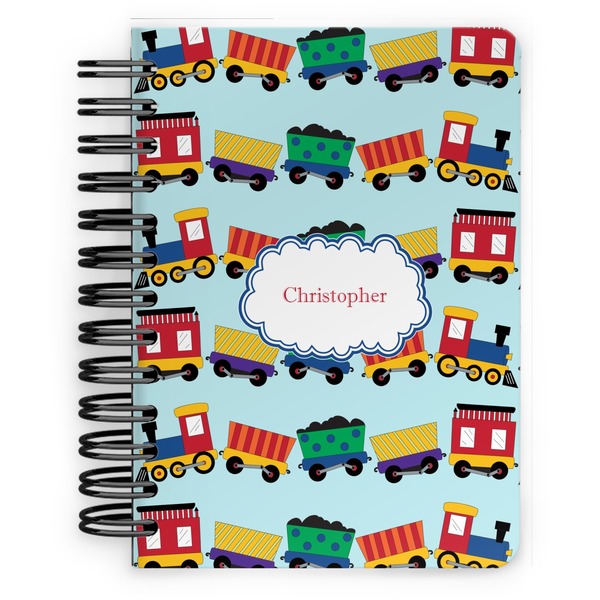 Custom Trains Spiral Notebook - 5x7 w/ Name or Text