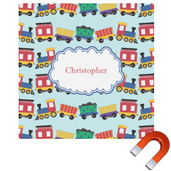 Trains Square Car Magnet - 6" (Personalized)
