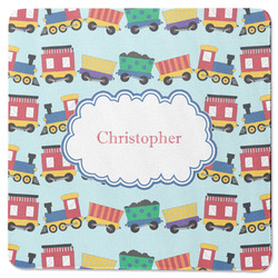 Trains Square Rubber Backed Coaster (Personalized)