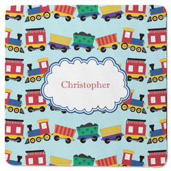 Trains Square Rubber Backed Coaster (Personalized)